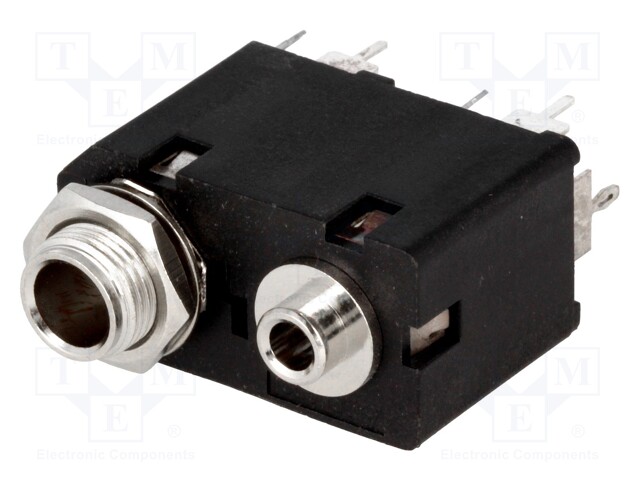 Socket; Jack 3,5mm + Jack 6,35mm; female; stereo; straight; THT