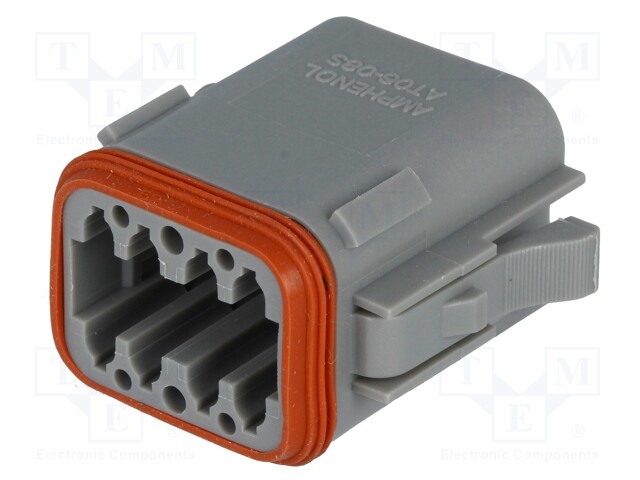 Connector: wire-wire; AT; plug; female; PIN: 8; IP67; Locking: latch