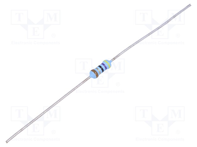 Resistor: thin film; THT; 47Ω; 600mW; ±5%; Ø2.5x6.5mm; 50ppm/°C