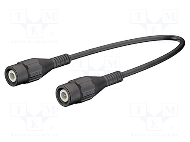 Test lead; 2x BNC male plug; Len: 0.5m; black; Z: 50Ω; Mat: brass