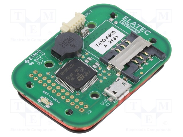 RFID reader; antenna; 50x35x7mm; 4.3÷5.5V; Range: 100mm; 120mA