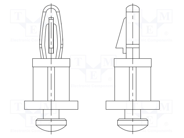 PCB distance; polyamide 66; L: 9.5mm; latch/latch; Colour: natural