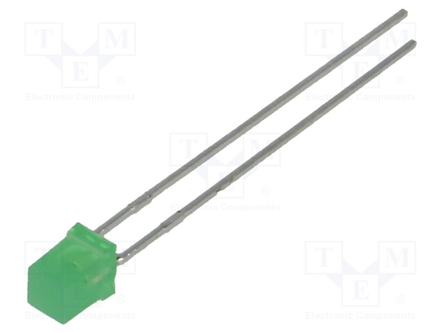 LED; square; 3x3mm; green; 1÷5mcd; 110°; Front: flat; 20mA; 2÷2.5V