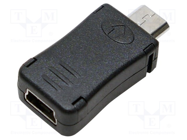 Adapter; USB 2.0; USB B micro plug,USB mini 5pin socket