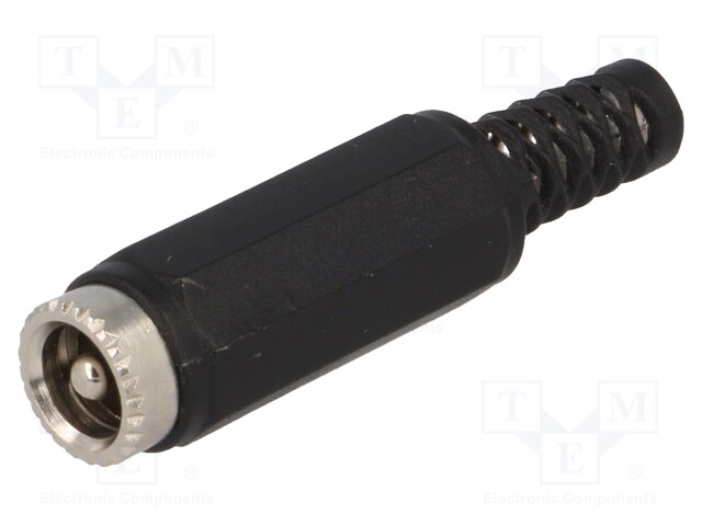 Plug; DC supply; male; 5,5/2,5mm; 5.5mm; 2.5mm; for cable; straight