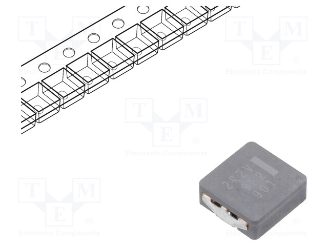 Inductor: wire; SMD; 2.2uH; 22.3A; 6.8mΩ; ±20%; 10.7x10x4mm