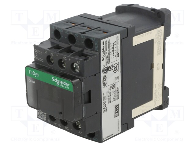 Contactor: 5-pole; NC x2 + NO x3; 48VDC; 10A; DIN,on panel; W: 45mm