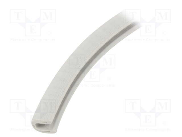 Hole and edge shield; PVC; grey; H: 10mm; W: 6mm; Panel thick: 1÷2mm