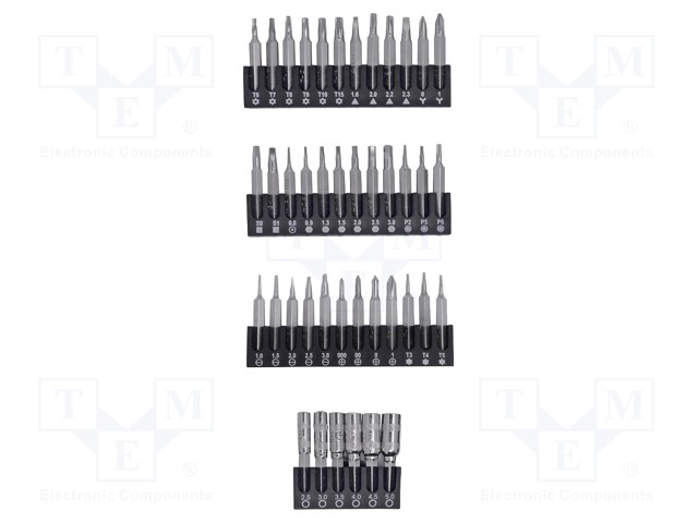 Kit: screwdriver bits; Pcs: 42