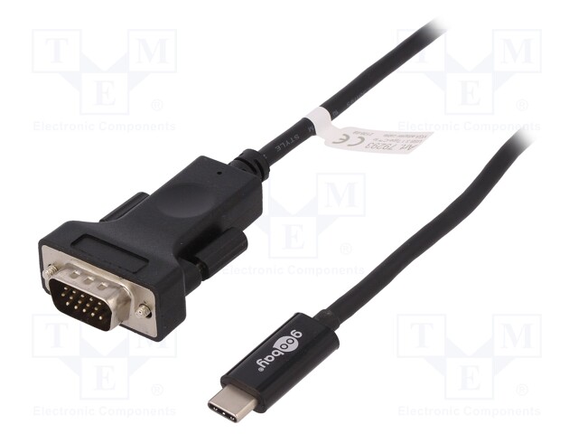 Adapter; High Speed; D-Sub 15pin HD plug,USB C plug; 1.8m