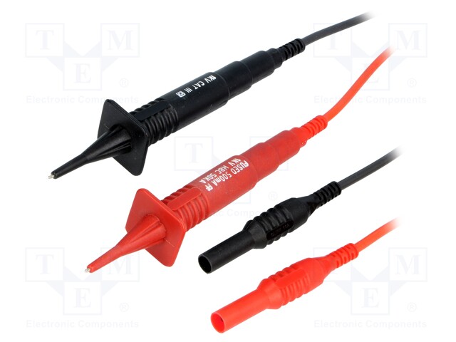 Test lead; 1.3m; 10A; red and black; 2x test lead