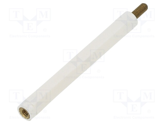 Insulating sleeve; hexagonal; M3; M3; L: 55mm; Spanner: 6mm; UL94V-2