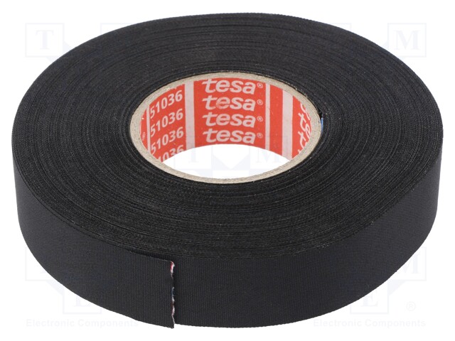 Fabric tape; PET wool; W: 19mm; L: 25m; black