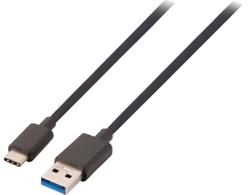 Cable; USB 3.2; USB A plug,USB C plug; nickel plated; 1m; black, 60W, 5Gbps