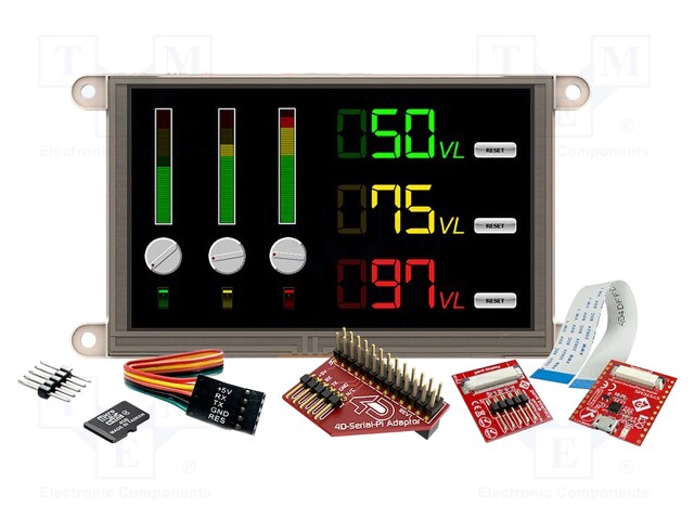 Dev.kit: with display; TFT; 5"; 800x480; Display: graphical; 32kB