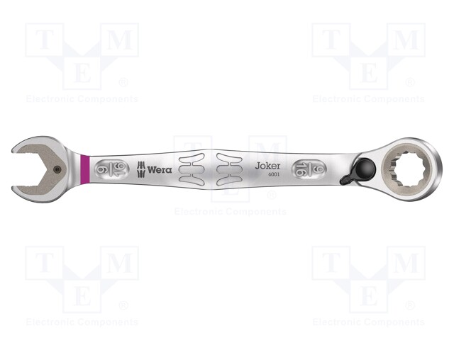 Wrench; inch,combination spanner,with ratchet; steel; 187mm