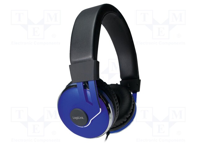 Headphones with microphone; blue; Jack 3,5mm; 50÷16000Hz; 32Ω