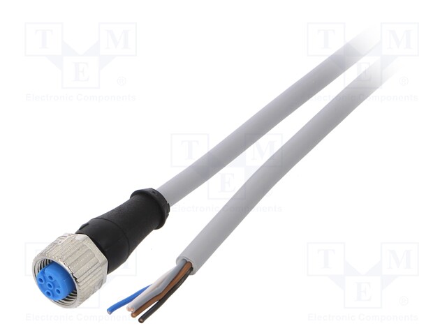 Connection lead; M12; PIN: 5; straight; 5m; plug; 125VAC; 4A; IP67