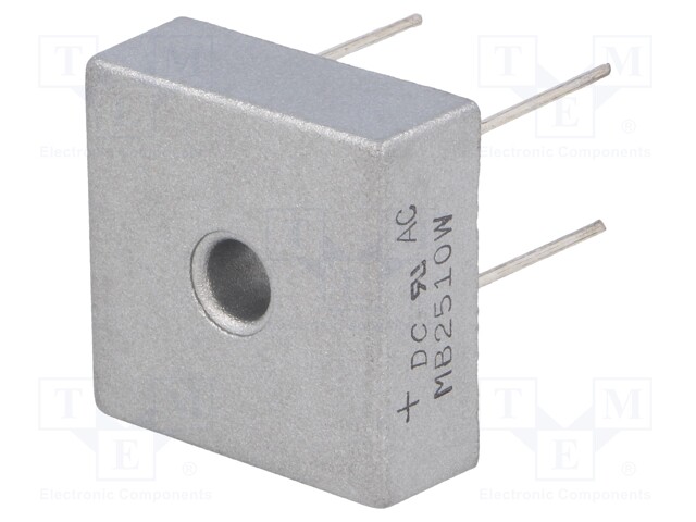 Single-phase bridge rectifier; Urmax: 1000V; If: 25A; Ifsm: 400A