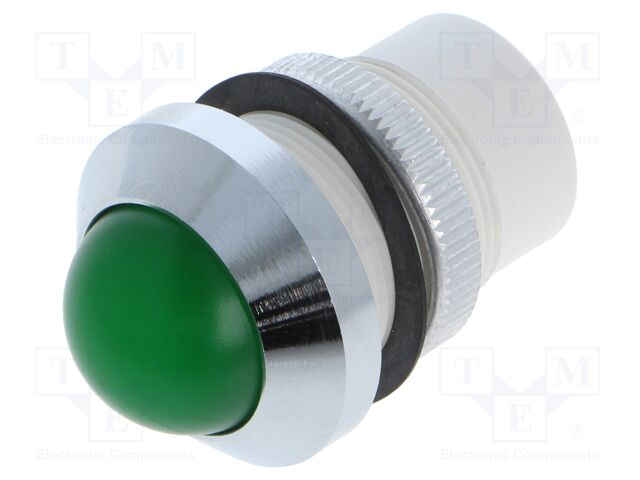 Indicator: LED; prominent; green; 24÷28VDC; 24÷28VAC; Ø22mm; IP67