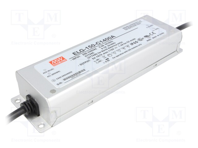 Power supply: switched-mode; LED; 149.8W; 54÷107VDC; 700÷1400mA