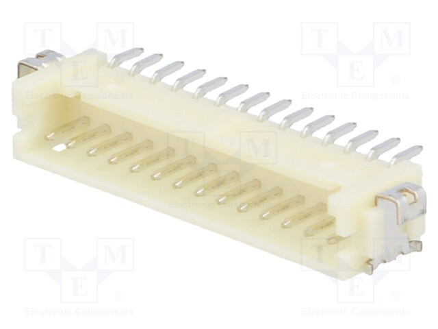 Socket; wire-board; male; DF13; 1.25mm; PIN: 14; SMT; on PCBs; tinned