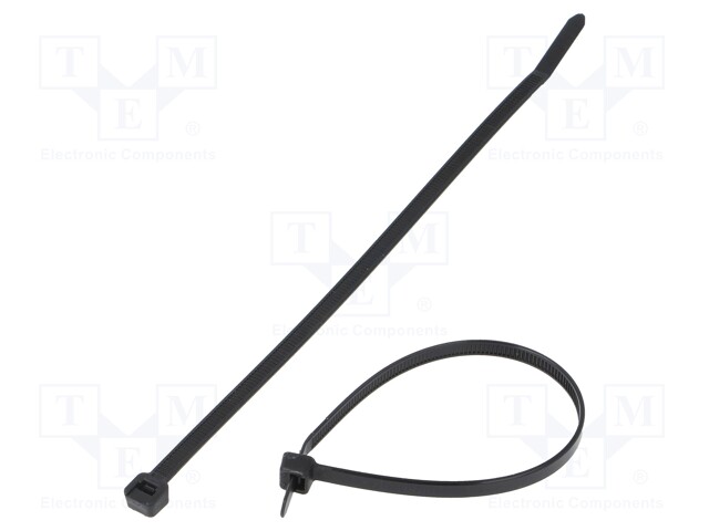 Cable tie; L: 188mm; W: 4.8mm; polyamide; 222N; black; Ømax: 48mm