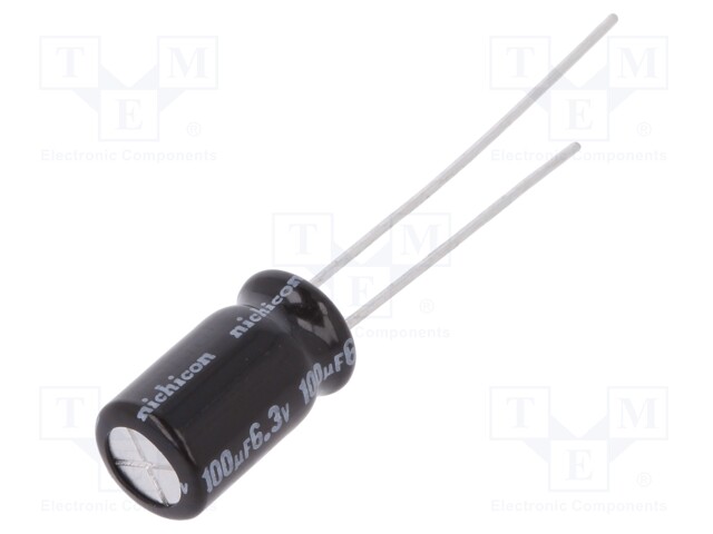 Capacitor: electrolytic; bipolar; THT; 100uF; 6.3VDC; Ø6.3x11mm