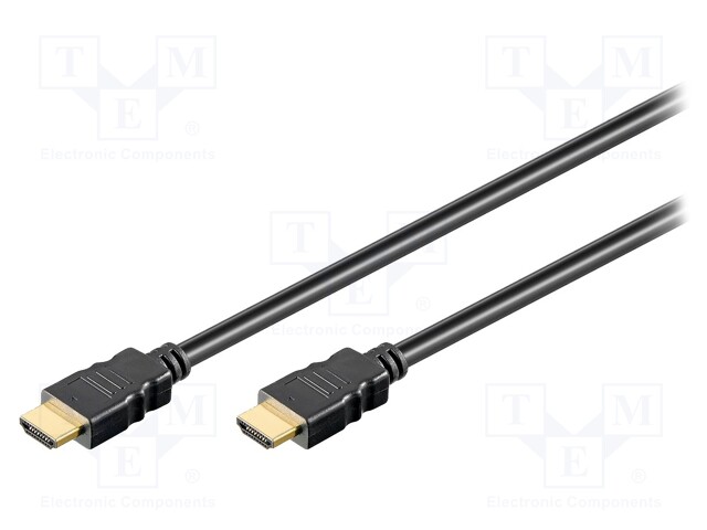 Cable; HDMI 1.4; HDMI plug,both sides; 1m; black