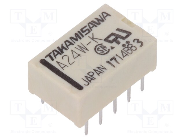 Relay: electromagnetic; DPDT; Ucoil: 24VDC; 0.5A/125VAC; 1A/30VDC