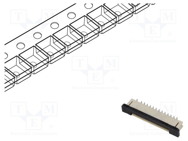 Connector: FFC (FPC); vertical; PIN: 24; ZIF; SMT; 30V; 0.5A; tinned