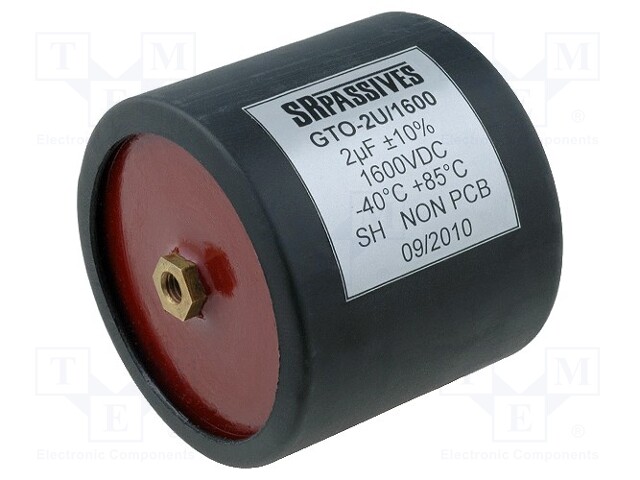 Capacitor: polypropylene; 2uF; ±10%; Ø70x55mm; 1.6kVDC; 750VAC