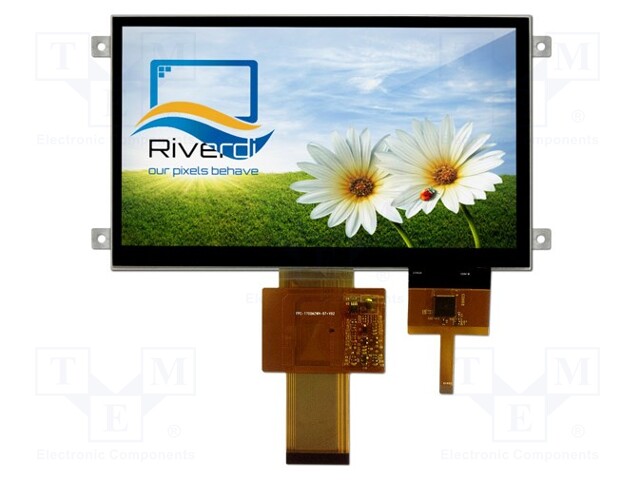 Display: TFT; 7"; 800x480; Illumin: LED; Dim: 165.6x100.6x7.69mm