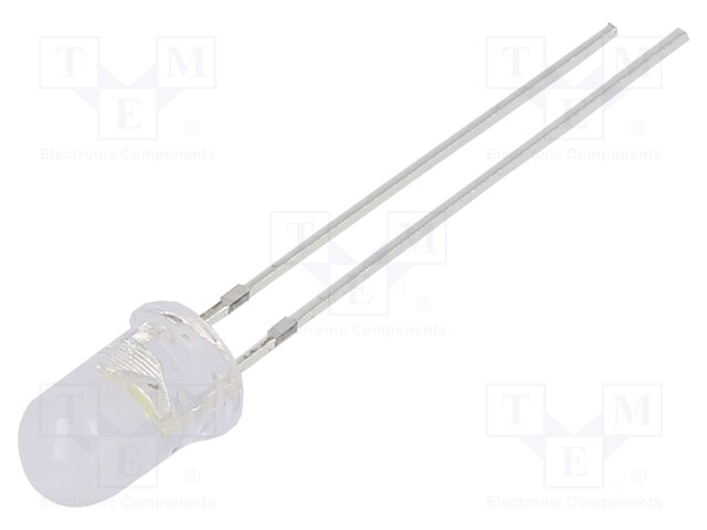 LED; 5mm; white; 4200÷5800mcd; 100°; 20mA; 2.9÷3.4V; Front: convex