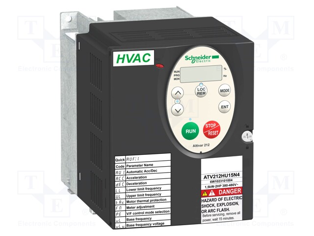 Variable Speed Drive, Altivar 212 Series, Asynchronous, Three Phase, 1.5 kW, 380 to 480 Vac