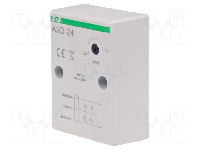 Staircase timer; wall mount; 24VAC; 24VDC; IP40; 10A; -25÷50°C