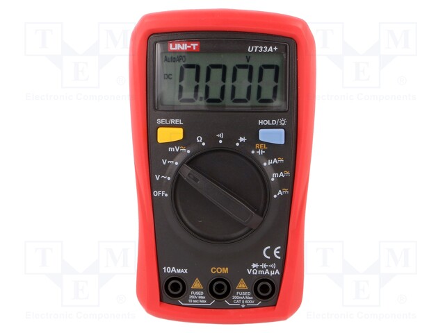 Digital multimeter; LCD,with a backlit; VDC: 200m/2/20/200/600V