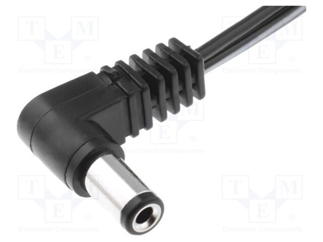 Cable; wires,DC 5,5/2,1 plug; angled; 0.3mm2; 1.8m