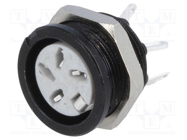 Socket; DIN; female; PIN: 4; Layout: 216°; for panel mounting,screw