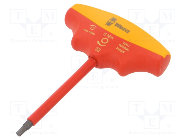 Screwdriver; dynamometric,insulated; Allen hex key; HEX 4mm