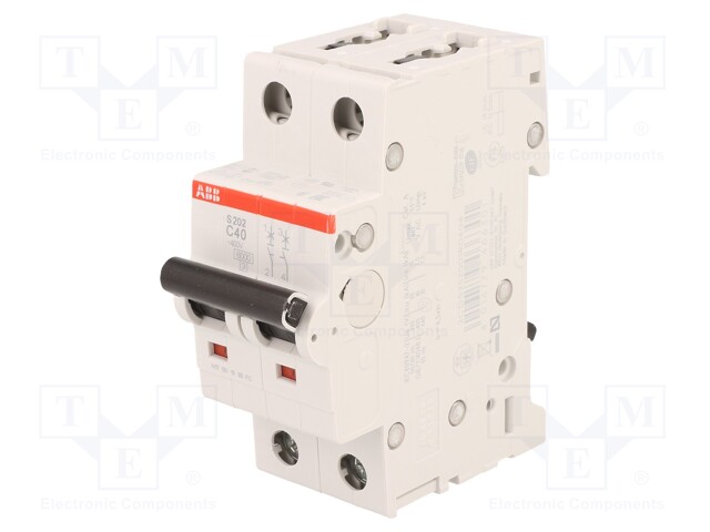 Circuit breaker; 400VAC; Inom: 40A; Poles: 2; DIN; Charact: C; 6kA