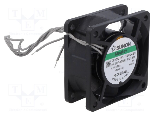 Fan: AC; axial; 230VAC; 60x60x25mm; 47.31m3/h; 30dBA; Vapo; 4100rpm