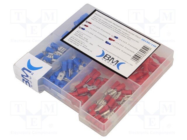 Kit: connectors; crimped; for cable; insulated; 150pcs.