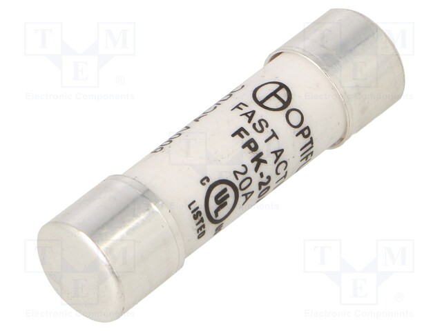 Fuse: fuse; quick blow; 20A; 600VAC; 600VDC; 13.3x38mm