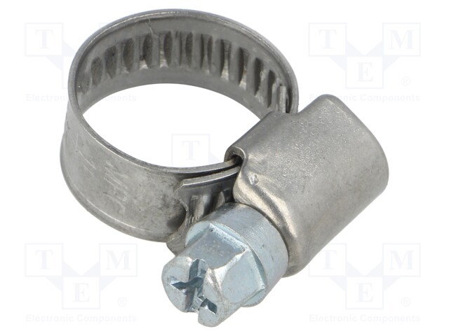 Worm gear clamp; W: 9mm; Clamping: 10÷16mm; chrome steel AISI 430