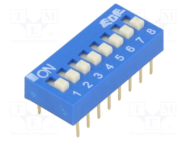 Switch: DIP-SWITCH; Poles number: 8; ON-OFF; 0.025A/24VDC; Pos: 2