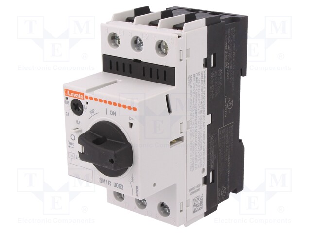 Motor breaker; 230÷690VAC; DIN; 0.4÷0.63A; IP20; Uinsul: 690V