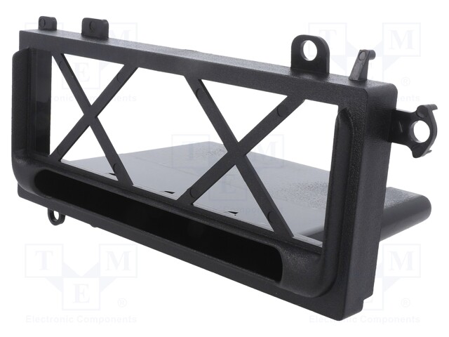 Radio mounting frame; 1 DIN; black