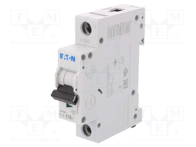 Circuit breaker; 230/400VAC; Inom: 10A; Poles: 1; DIN; Charact: C