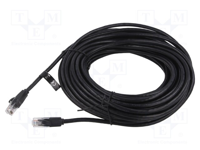 Patch cord; U/UTP; 6; stranded; CCA; PVC; black; 20m; 26AWG